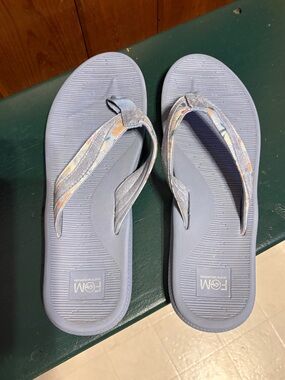 Light Blue Women's Flip Flop Sandals - Comfortable Casual Sandals Size 10